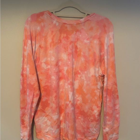 Athleta Mindset Tie Dye Lightweight Sweatshirt Pink Orange Colourway XL Tall - Picture 5 of 7